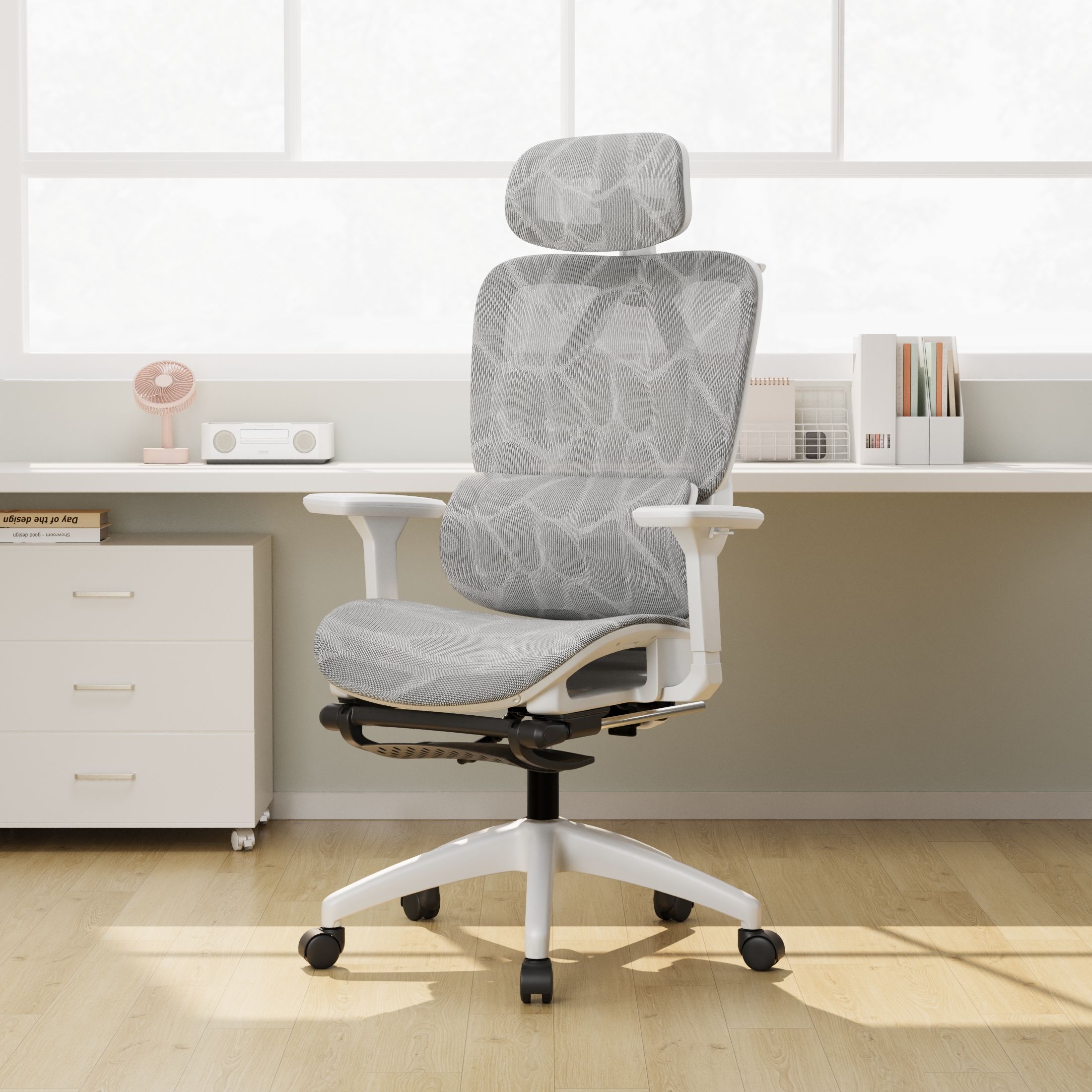 High Back 3D Adjustable Armrest Swivel Reclining Office Chair Full Mesh Office Chair with Hollow Cushion Ergonomic Office Chair