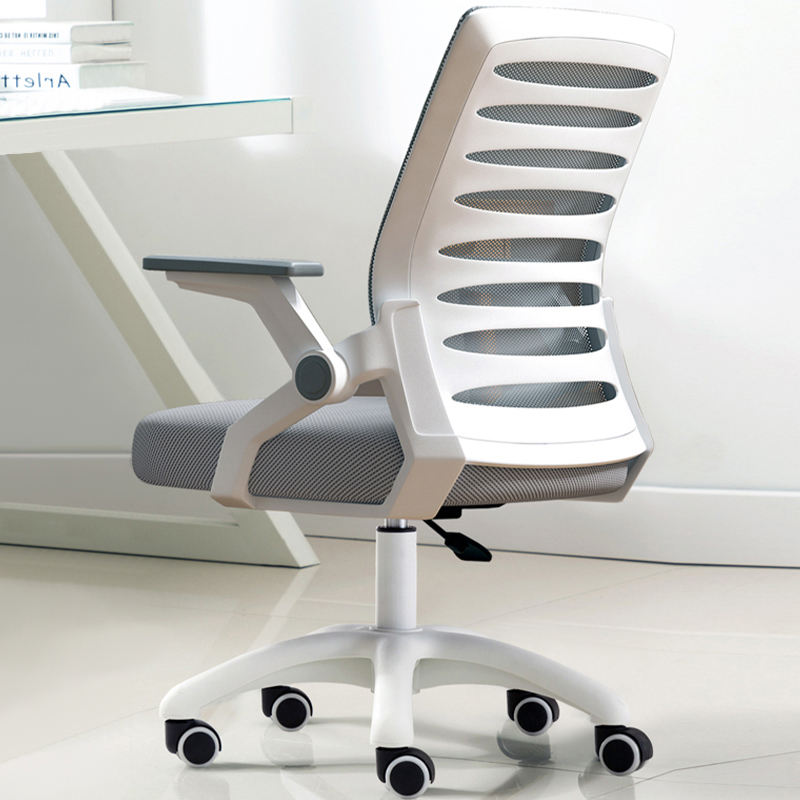 Modern Swivel Office Chair High Back Ergonomic Office Chair With Headrest Fabric Iron Office Building Commercial Furniture